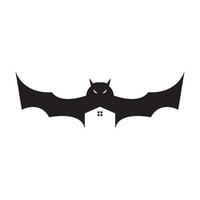 forma de murciélago con diseño de logotipo de casa símbolo gráfico vectorial icono signo ilustración idea creativa vector