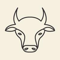 face cow livestock hipster logo design vector graphic symbol icon sign illustration creative idea