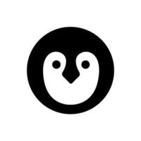 diseño de logotipo de icono lindo de cara de cabeza de pingüino de niños pequeños vector