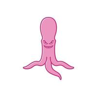 cute pink cartoon octopus logo symbol icon vector graphic design illustration