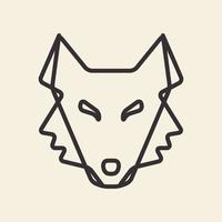 cabeza zorro lobo línea hipster logo símbolo icono vector gráfico diseño ilustración idea creativo