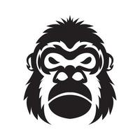 scary face gorilla logo symbol icon vector graphic design illustration idea creative