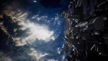 Spaceships in space 3D rendering photo
