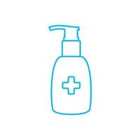 hand wash or hand sanitizer bottle line logo vector icon illustration design