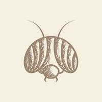 cabeza vintage insecto libélula logotipo símbolo icono vector gráfico diseño ilustración
