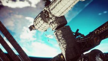 International space station on orbit of Earth planet Elements furnished by NASA photo