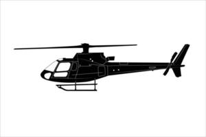 Helicopter vector illustration in black vector graphic. Helicopter icon. Air, helicopter, transport icon, flat design. Vector EPS 10