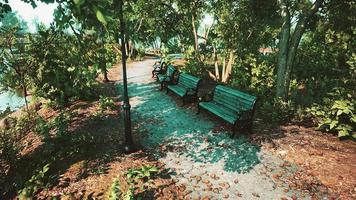 Empty benches at public park during curfew cause of Corona Virus quarantine video