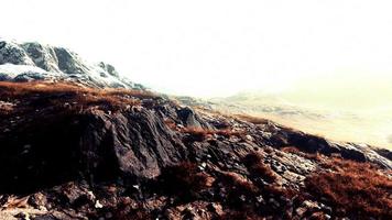 lanscape with barren mountain which is covered with ice video