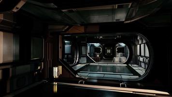 futuristisches interieur des raumschiffkorridors mit licht video