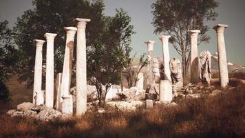 ancient roman ruins with broken statues video