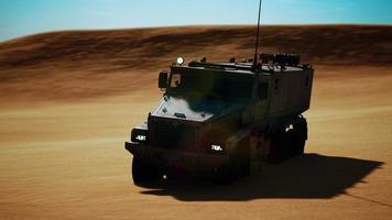 Armoured military truck in desert video