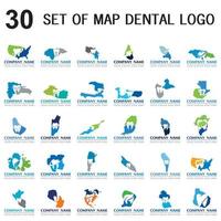 set of map dental vector , set of dental point logo