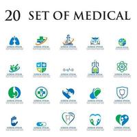 conjunto de vectores médicos, conjunto de logotipo de farmacia