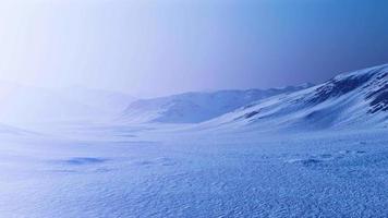 snowed mountains in alaska with fog video