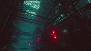 luces de neón de la ciudad futurista de ciencia ficción video