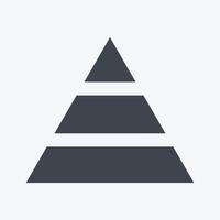 Pyramid Chart Icon in trendy glyph style isolated on soft blue background vector