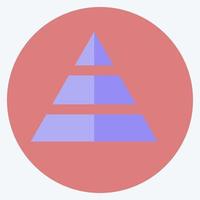 Pyramid Chart Icon in trendy flat style isolated on soft blue background vector