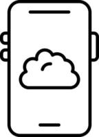 estilo de icono de nube móvil vector