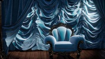 scène de rideau de théâtre de luxe avec chaise video