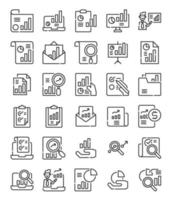 simple line report analysis document icon vector