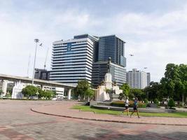 Statue of King Rama VI BANGKOKTHAILAND17 SEPTEMBER 2018 This statue is located in front of Lumphini Park Silom area. on 17 SEPTEMBER  2018 in Thailand. photo