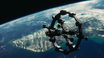 rymdstation ovanför jorden delar av bilden från nasa video