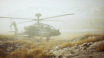 military helicopter in mountains at war video