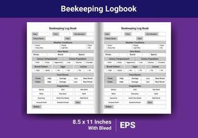 Beekeeping Logbook Journal vector