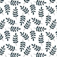 Textured seamless pattern with elements of botanical lines and twigs. Vector pattern with minimalistic style.