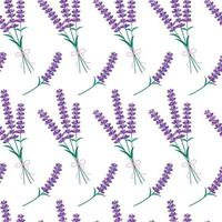 Lavender flowers bouquet seamless pattern. Vector endless background with Lavender blossom. Spring design with floral elements