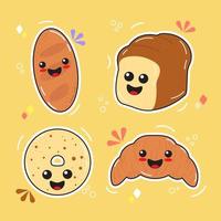 Vector illustrations Hand drawn of design cartoon characters.  stamps or stickers with abstract funny cute comic characters.