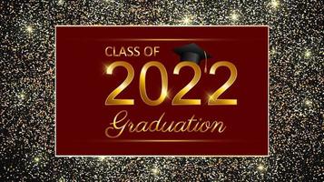 Class of 2022 graduation text design for cards, invitations or banner vector