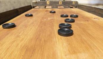 Close-up Dutch billiard game handmade from wood photo