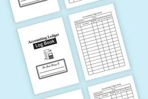 Accounting ledger notebook. Business finance tracker ledger. Balance sheet tracker logbook. Accounting ledger interior. Daily balance journal log book template. Logbook interior. vector
