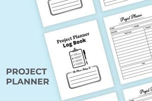 Project planner notebook interior. Task planner logbook. Work planner checklist. Work list notebook. Business management logbook. Project planner journal and task tracker. vector