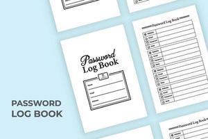 Password tracker logbook interior. Password tracker notebook template. Website information tracker journal. Password notebook interior. Log book interior. vector