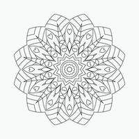 vector de arte de línea de mandala de libro para colorear. arte de línea de mandala de flores. adorno de marco decorativo. vector de patrón de mandala circular. elementos de decoración indios antiguos. patrón de mandala para colorear páginas.