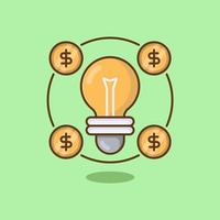 Brainstorming icon in flat style. Concept of the thinking process, good idea, brain activity, insight cartoon vector illustration