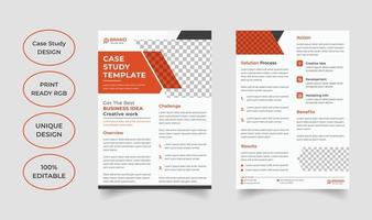 Professional case study template design vector