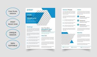 Professional case study template design vector