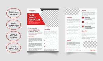 Professional case study template design vector