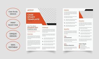 Modern case study template design vector