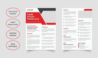 Modern case study template design vector