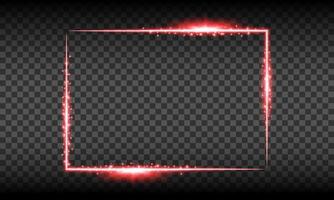 red neon rectangle frame vector