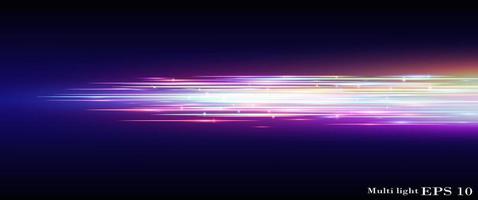 multicolor horizontal light rays vector