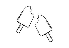 helado dibujado a mano sobre fondo blanco vector