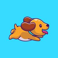 Cute Dog Running Cartoon Vector Icon Illustration. Animal  Nature Icon Concept Isolated Premium Vector. Flat Cartoon  Style