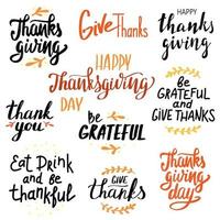 Hand drawn Happy Thanksgiving typography. Calligraphy lettering vector