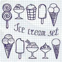 ice cream collection vector